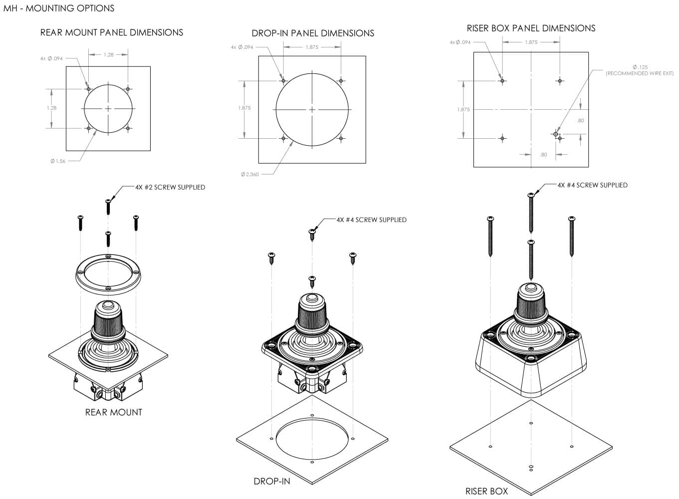 Ruffy MH Slim Z Fingertip Hall Effect Joystick Range