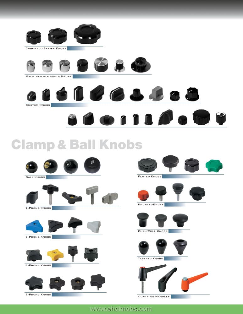 EHC Knobs - Control Knobs - 3 Prong Clamp Knob Series