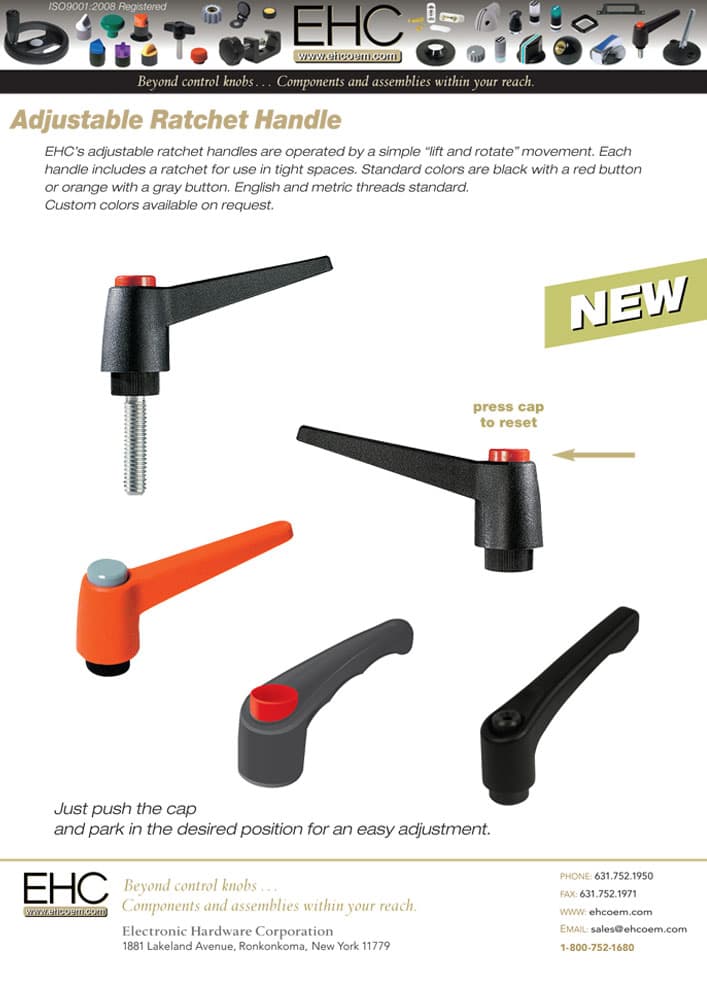 EHC Knobs - Adjustable Ergonomic Ratchet Handle Series