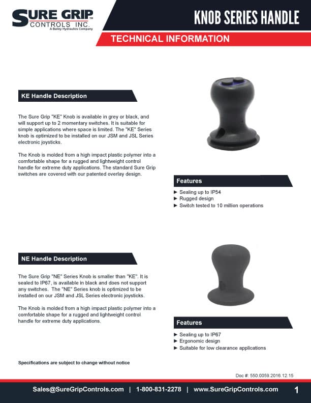 Sure Grip KE Knob Handles