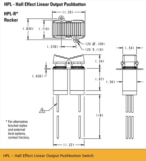 A Linear Push Button Switch with Hall Effect technology, with a proportional
