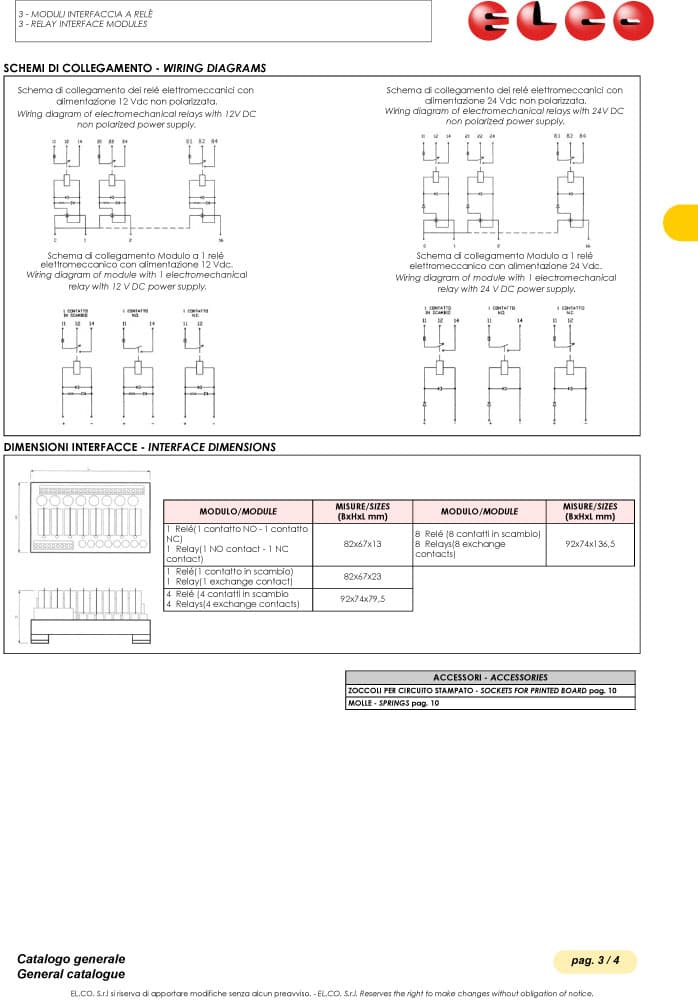 Elco One Exchange Contact Electromechanical Relay - RM Series