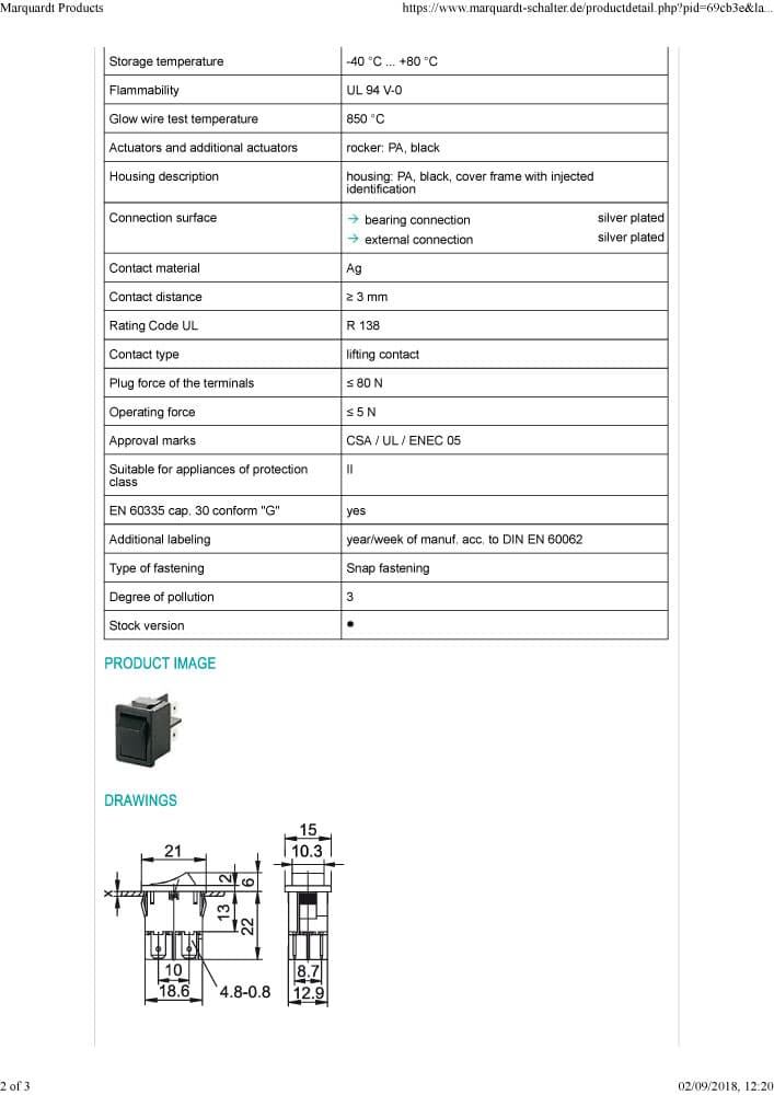 Marquardt Rocker Switches - Series 1858