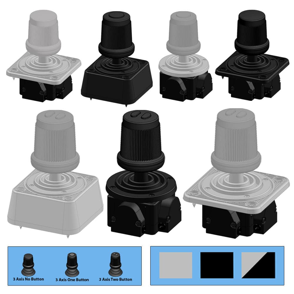 Ruffy MH Miniature Fingertip Hall Effect Joystick 3 Axis Range